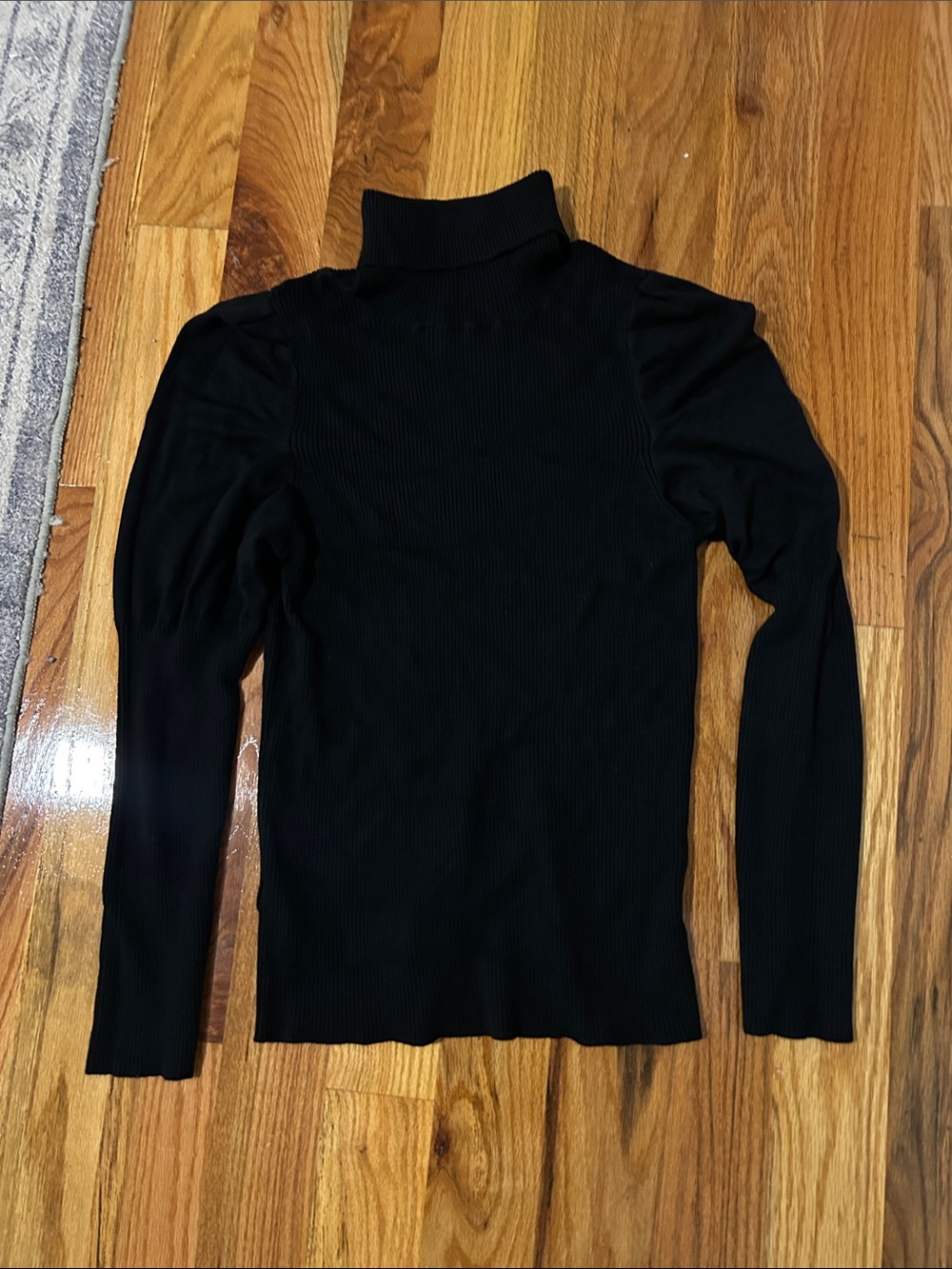 Anthropologie Black Turtleneck Ribbed Sweater - Women's
